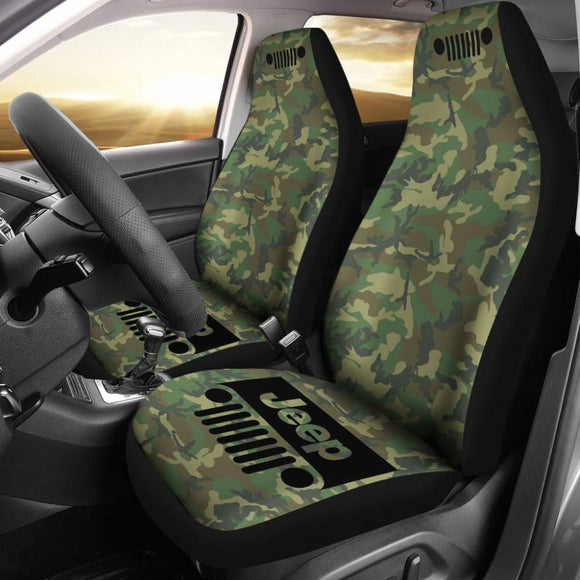Jeep Grill - Seat Cover Woodland Camo 101819 - YourCarButBetter