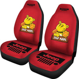 Jeep Grill Seat Covers-Eugene The Jeep-Red Black 101819 - YourCarButBetter
