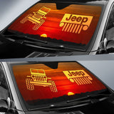 Jeep Grill Sunset Orange Car Auto Sun Shades 210501 - YourCarButBetter