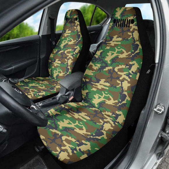 Jeep Grill Woodland Camo Car Seat Covers 211101 - YourCarButBetter