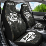 Jeep Offroad - Car Seat Cover Black White Marble 101819 - YourCarButBetter