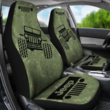 Jeep Offroad - Car Seat Cover Olivedrab Black Marble 101819 - YourCarButBetter