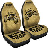 Jeep Offroad - Car Seat Cover Tan Black Dirt Pattern 101819 - YourCarButBetter