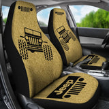 Jeep Offroad - Car Seat Cover Tan Black Dirt Pattern 101819 - YourCarButBetter