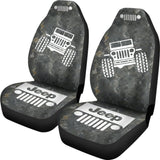 Jeep Offroad - Car Seat Cover Tungsten White Marble 101819 - YourCarButBetter