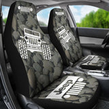 Jeep Offroad - Car Seat Cover Tungsten White Stones 101819 - YourCarButBetter