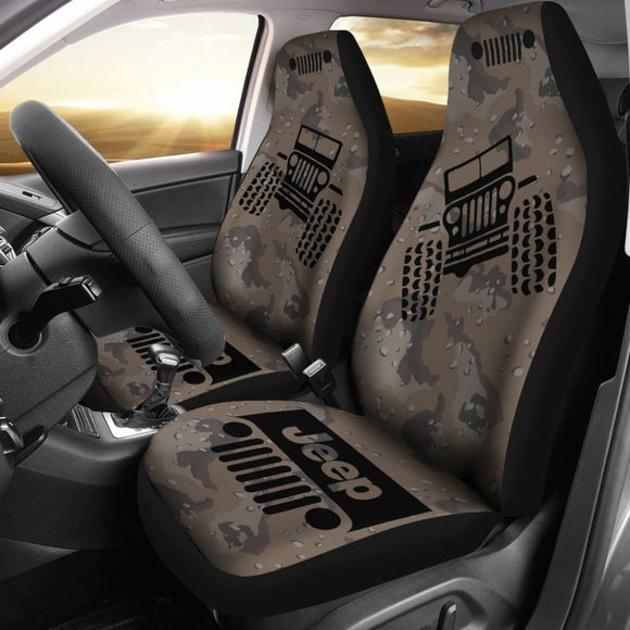 Jeep Offroad - Seat Cover Black Camouflage Desert Dark 101819 - YourCarButBetter