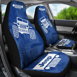 Jeep Offroad - Seat Cover Blue White Beach Palms 101819 - YourCarButBetter