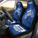 Jeep Offroad - Seat Cover Blue White Beach Palms 101819 - YourCarButBetter