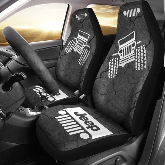 Jeep Offroad - Seat Cover Gray White Cracked Mud 101819 - YourCarButBetter