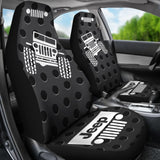 Jeep Offroad - Seat Cover Gray White Metal Holes 101819 - YourCarButBetter
