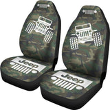 Jeep Offroad - Seat Cover White Camouflage Woodland 101819 - YourCarButBetter