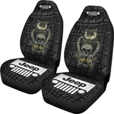 Jeep Seat Cover - Alligator Black - Owl Skull 101819 - YourCarButBetter
