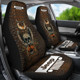 Jeep Seat Cover - Alligator Brown - Owl Skull 101819 - YourCarButBetter