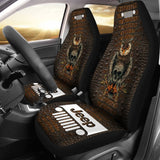 Jeep Seat Cover - Alligator Brown - Owl Skull 101819 - YourCarButBetter