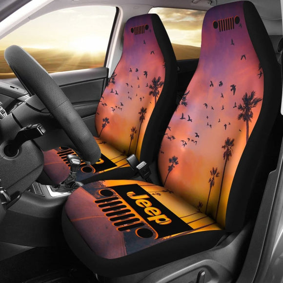 Jeepgrill Seat Cover - Sunset Palm Trees 101819 - YourCarButBetter