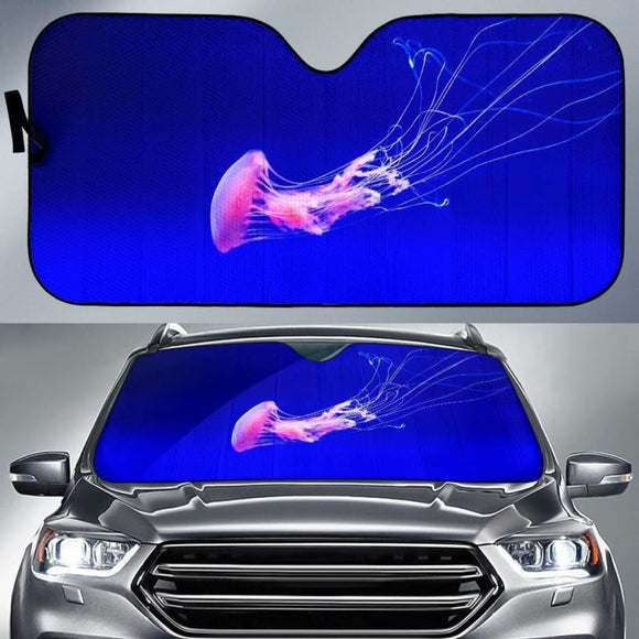 Jellyfish Underwater Blue Aqua Hd Car Sun Shade 182102 - YourCarButBetter