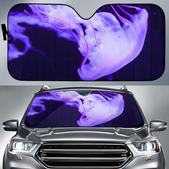 Jellyfish Underwater Purple 4K Car Sun Shade 182102 - YourCarButBetter