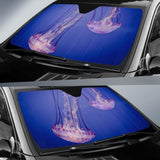 Jellyfishes Underwater Aquarium Of Paris 4K 8K Car Sun Shade 182102 - YourCarButBetter