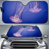 Jellyfishes Underwater Aquarium Of Paris 4K 8K Car Sun Shade 182102 - YourCarButBetter