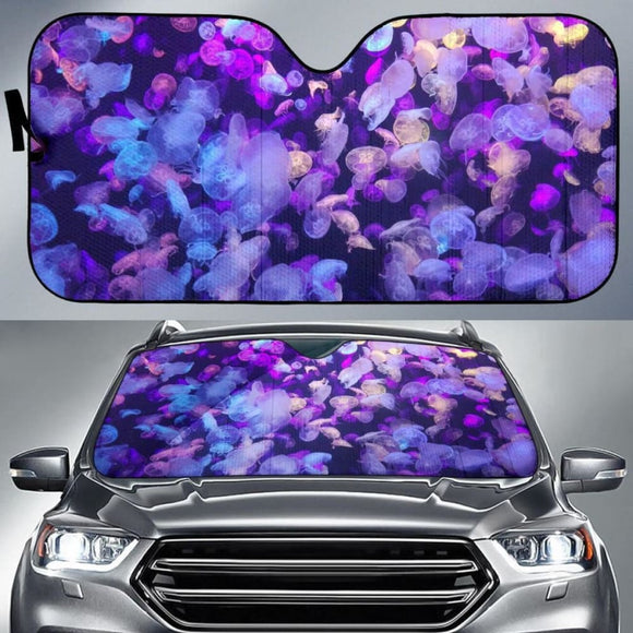 Jellyfishes Underwater Dark 5K Car Sun Shade 182102 - YourCarButBetter