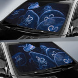 Jellyfishes Underwater Dark Background 4K 5K Car Sun Shade 182102 - YourCarButBetter