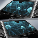 Jellyfishes Underwater Neurons 4K Car Sun Shade 182102 - YourCarButBetter