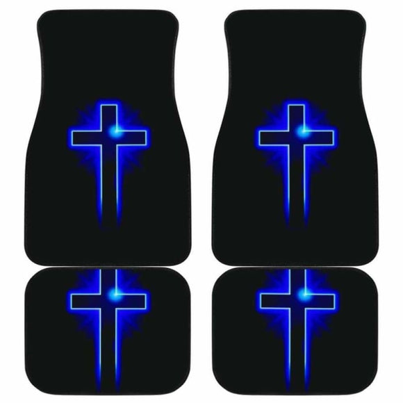 Jesus Blue Cross Car Mats 160905 - YourCarButBetter