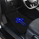 Jesus Blue Cross Car Mats 160905 - YourCarButBetter