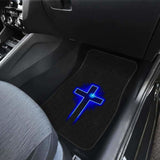 Jesus Blue Cross Car Mats 160905 - YourCarButBetter