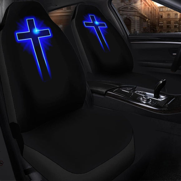 Jesus Blue Cross Car Seat Covers 184610 - YourCarButBetter