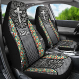 Jesus Cross And Faith Custom Grey Themed Car Seat Covers 211305 - YourCarButBetter