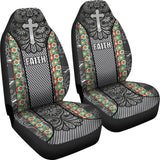 Jesus Cross And Faith Custom Grey Themed Car Seat Covers 211305 - YourCarButBetter