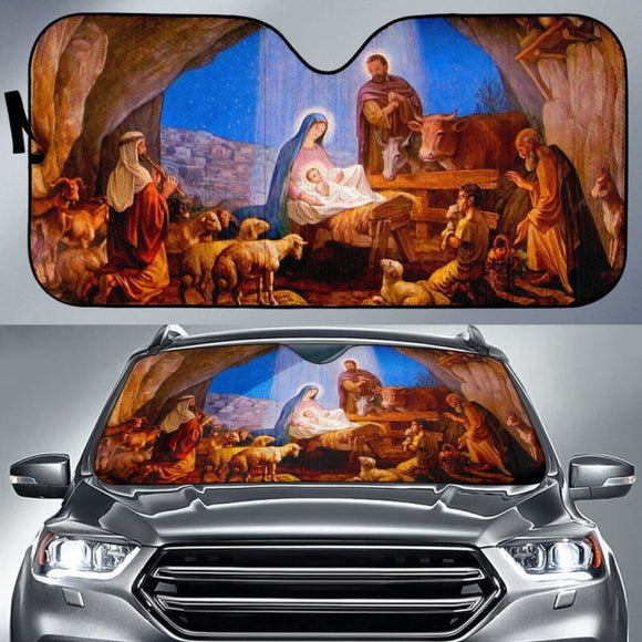 Jesus Silent Night Sun Shade Amazing Best Gift Ideas 085424 - YourCarButBetter