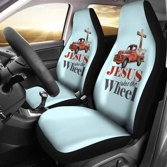 Jesus Takes The Wheel Car Seat Covers 211507 - YourCarButBetter