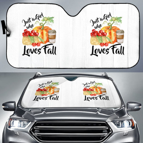 Just A Girl Who Loves Fall Pumpin Spice Latte Cute Autumn Car Auto Sun Shades 212001 - YourCarButBetter