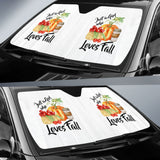 Just A Girl Who Loves Fall Pumpin Spice Latte Cute Autumn Car Auto Sun Shades 212001 - YourCarButBetter