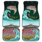 Just Fish It Rainbow Trout Fishing Car Floor Mats 182417 - YourCarButBetter