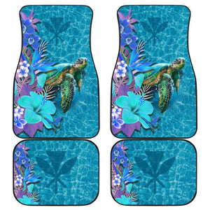 Kanaka Maoli Blue Turtle Hibiscus Car Floor Mats 210803 - YourCarButBetter