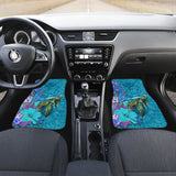 Kanaka Maoli Blue Turtle Hibiscus Car Floor Mats 210803 - YourCarButBetter