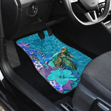 Kanaka Maoli Blue Turtle Hibiscus Car Floor Mats 210803 - YourCarButBetter
