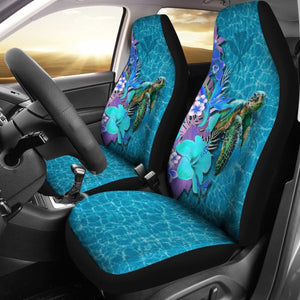 Kanaka Maoli Blue Turtle Hibiscus Car Seat Covers 210803 - YourCarButBetter