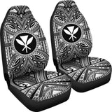 Kanaka Maoli Car Seat Cover - Kanaka Maoli Coat Of Arms Polynesian White Black 10 110728 - YourCarButBetter