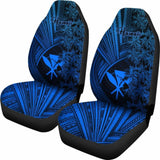 Kanaka Maoli (Hawaiian) Car Seat Covers Blue Polynesian With Coconut Tree 105905 - YourCarButBetter