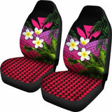 Kanaka Maoli (Hawaiian) Car Seat Covers Polynesian Plumeria Banana Leaves Pink 2 174914 - YourCarButBetter