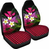 Kanaka Maoli (Hawaiian) Car Seat Covers Polynesian Plumeria Banana Leaves Pink 2 174914 - YourCarButBetter