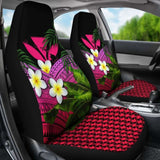 Kanaka Maoli (Hawaiian) Car Seat Covers Polynesian Plumeria Banana Leaves Pink 2 174914 - YourCarButBetter