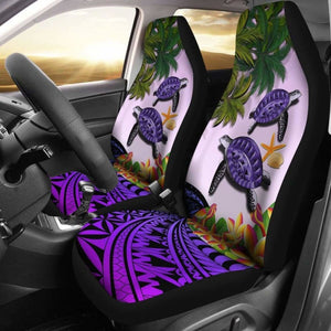 Kanaka Maoli (Hawaiian) Car Seat Covers - Polynesian Turtle Coconut Tree Purple Amazing 091114 - YourCarButBetter