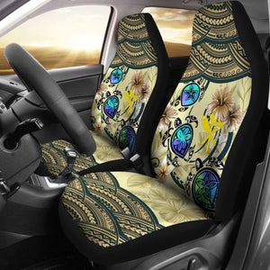 Kanaka Maoli (Hawaiian) Car Seat Covers - Polynesian Turtle Plumeria Blue Amazing 091114 - YourCarButBetter