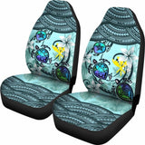 Kanaka Maoli (Hawaiian) Car Seat Covers - Polynesian Turtle Plumeria Blue Amazing 091114 - YourCarButBetter